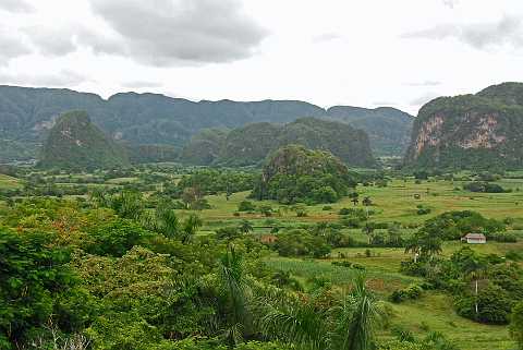 21 Cuba - Vinales Valley - Vinales Valley and Mogotes from a lookout above the valley floor
